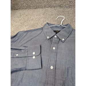 Club Room Mens Core Oxford Button Down Shirt Fresh Indigo Blue Large NEW